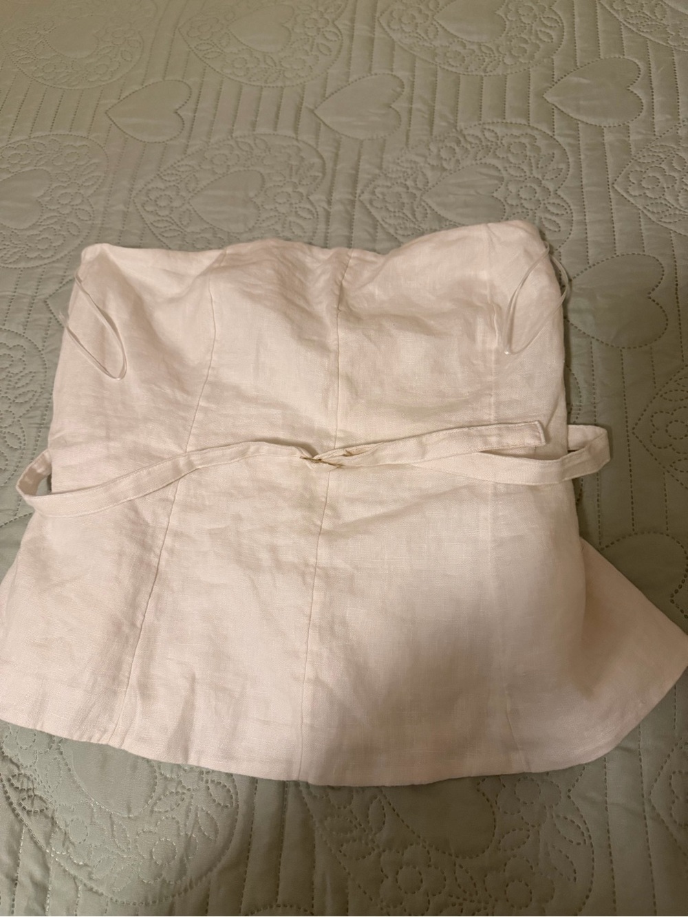 Abercrombie & Fitch White Textured Strapless Top